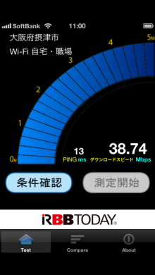iOS6.0.1 Wi-Fi通信速度測定