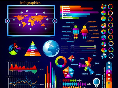Colorful Infographics Charts & Comparisons Vector Set