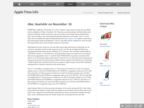 Apple - Press Info - iMac Available on November 30