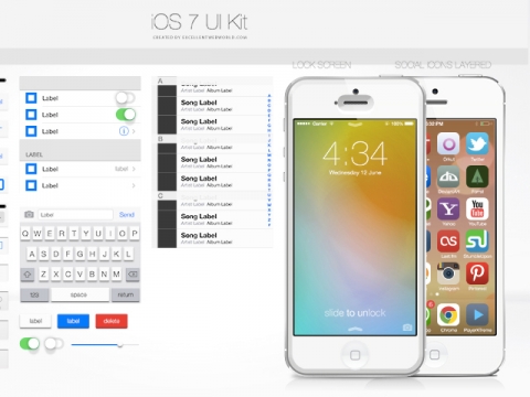 Download iOS7 UI Kit PSD on Behance