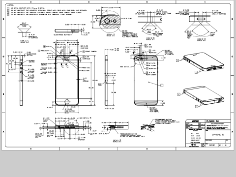 iPhone5外形寸法図